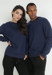 Granatowa Bluza Iphonius. Niebieskie bluzy Born2be, m, bez wzorów, z dzianiny, bez kaptura. W wyprzedaży za 46.74 zł.
