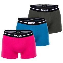 Bokserki męskie Hugo Boss Trunk Bold 3 pary. Czarne bokserki HUGO BOSS, m, bez wzorów. Za 109.99 zł.