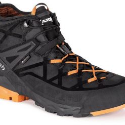 Buty trekkingowe męskie Aku Rock Dfs Mid Gtx. Czarne buty turystyczne Viking, bez wzorów, z gore-texu, za kostkę, bez zapięcia, trekkingowe, gore-tex. Za 823.10 zł.