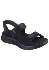Sandały SKECHERS SLIP-INS GO WALK FLEX Czarny. Czarne sandały Skechers, z materiału, bez zapięcia. Za 296.99 zł.