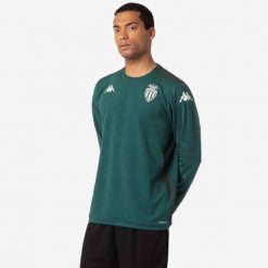 Bluza AS Monaco Aldren Pro 8 2024/25. Zielone bluzy Kappa, bez wzorów, bez kaptura. W wyprzedaży za 214.70 zł.