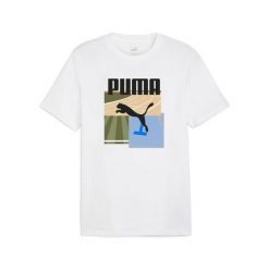 Koszulka sportowa męska Puma Graphics Summer Sports. Białe t-shirty sportowe Puma, bez wzorów, z bawełny, bez ramiączek, na fitness i siłownię. Za 86.00 zł.