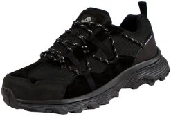Męskie buty trekkingowe wodoodporne turystyczne. Czarne buty turystyczne GUGGEN MOUNTAIN, bez wzorów, z materiału, bez zapięcia, trekkingowe. Za 334.64 zł.