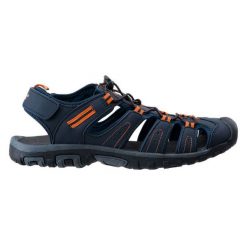 Sandały męskie Hi-Tec Tiore - granatowy/ciemnoszary/pomarańczowy, Rozmiar buta 44. Brązowe sandały Hi-tec, bez zapięcia. W wyprzedaży za 134.99 zł.