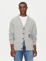 Guess Jeans Kardigan M5RR31 Z3HM1 Szary Regular Fit. Szare swetry rozpinane Guess Jeans, m, z aplikacjami, z bawełny, bez kołnierzyka, bez ramiączek. Za 289.99 zł.