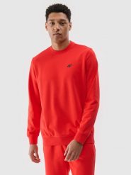 4F Bluza dresowa nierozpinana bez kaptura męska - czerwona XL. Czerwone bluzy 4F, m, bez wzorów, z bawełny, bez kaptura. Za 129.99 zł.