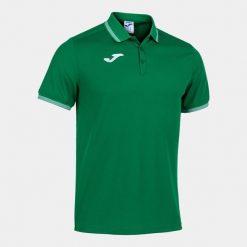 Koszulka polo tenisowa męska Joma Campus III. Zielone koszulki polo Joma, m, bez wzorów, bez kołnierzyka, bez ramiączek. W wyprzedaży za 128.50 zł.
