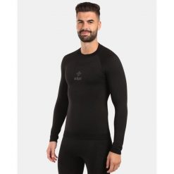 Męska bezszwowa koszulka termoaktywna z długim rękawem Kilpi NATHAN-M. Czarne bielizna termoaktywna Kilpi, m, bez wzorów, bez ramiączek. Za 215.49 zł.