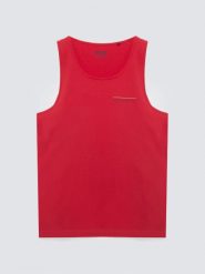 Koszulka męska bez rękawów czerwona Soner 603. Czerwone bezrękawniki BIG STAR, l, bez wzorów, z dzianiny, bez kołnierzyka, bez ramiączek. Za 79.99 zł.