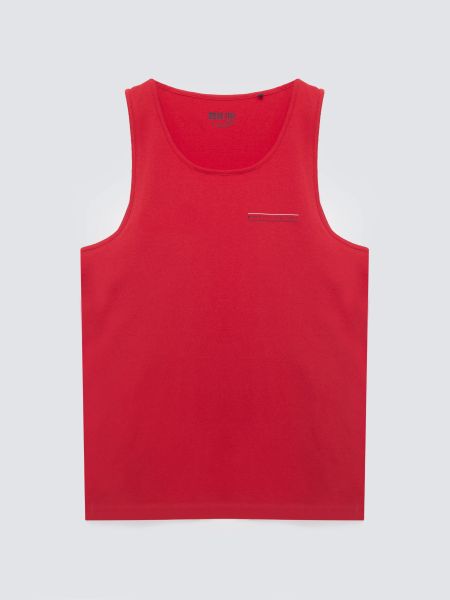 Koszulka męska bez rękawów czerwona Soner 603. Czerwone bezrękawniki BIG STAR, bez wzorów, z dzianiny, bez ramiączek, na fitness i siłownię. Za 79.99 zł.