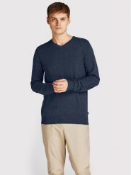 Jack&Jones Sweter Emil 12208365 Granatowy Regular Fit. Niebieskie swetry rozpinane Jack&Jones, l, bez wzorów, z bawełny, bez kołnierzyka, bez ramiączek. Za 179.99 zł.