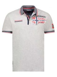 Geographical Norway Koszulka polo "Krusty" w kolorze szarym rozmiar: S. Szare koszulki polo Geographical Norway, s, bez wzorów, z bawełny, bez kołnierzyka, bez ramiączek. Za 84.01 zł.