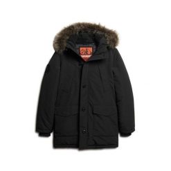 Parka z kapturem i sztucznym futrem Superdry Everest. Czarne kurtki softshell Superdry, l, bez wzorów, z softshellu, z kapturem. W wyprzedaży za 782.10 zł.