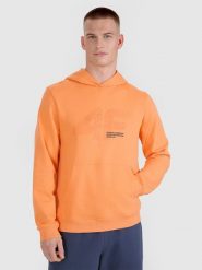 4F Bluza dresowa nierozpinana z kapturem męska - pomarańczowa L. Brązowe bluzy z kapturem 4F, l, bez wzorów, z bawełny, z kapturem. W wyprzedaży za 99.99 zł.