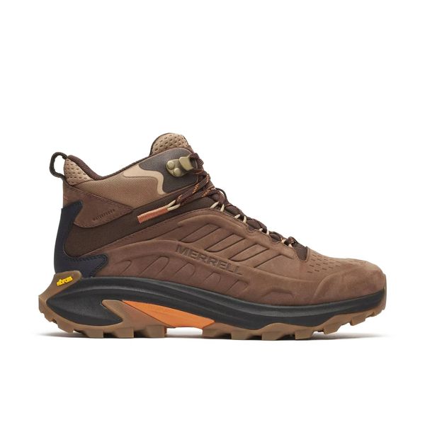 Buty trekkingowe - męskie - Merrell Moab Speed 2 - wodoodporne, Mole. Brązowe buty turystyczne Merrell, bez wzorów, z materiału, przed kolano, bez zapięcia, trekkingowe. Za 669.00 zł.