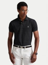 Polo Ralph Lauren Polo 710536856107 Czarny Slim Fit. Czarne koszulki polo Polo Ralph Lauren, l, bez wzorów, z bawełny, bez kołnierzyka, bez ramiączek. Za 509.99 zł.