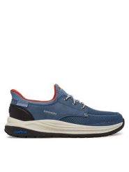 Skechers Sneakersy Meroe-Alden 205467/BLU Niebieski. Niebieskie buty sportowe casual Skechers, bez wzorów, z materiału, bez zapięcia. Za 399.99 zł.