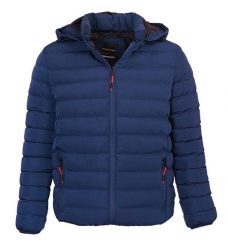 Kurtka Jesienno-Zimowa Niebieska z Kapturem, Delikatnie Ocieplana, Pikowana, Męska -PAKO JEANS. Niebieskie kurtki Pako Jeans, na zimę, l, bez wzorów, z jeansu, z kapturem. Za 379.00 zł.