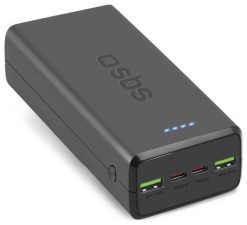 SBS TTBB30000PD20K 30000 mAh 2 x USB-C 2 x USB-A - czarny. Czarne powerbanki . Za 129.00 zł.