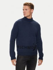 Richmond X Golf Bodo UMA24107LU Granatowy Regular Fit. Niebieskie golfy RICHMOND X, l, bez wzorów, z syntetyku, bez ramiączek. Za 359.99 zł.