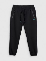 4F Spodnie dresowe joggery męskie - czarne XL. Czarne spodnie materiałowe 4F, na co dzień, m, bez wzorów, z bawełny. Za 179.99 zł.