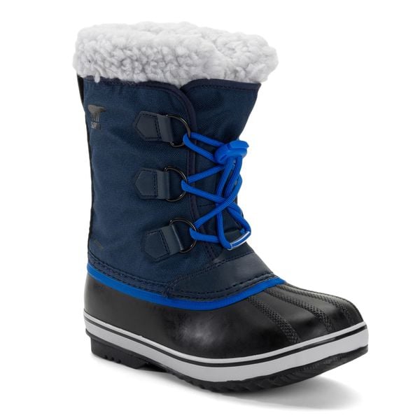 Śniegowce juniorskie Sorel Yoot Pac Nylon Wp. Niebieskie śniegowce Sorel, z nylonu, bez zapięcia. Za 475.99 zł.