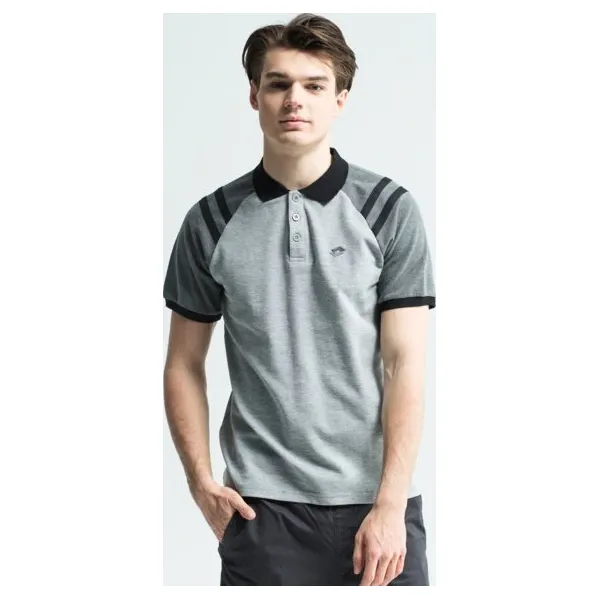 Lotto Polo Nuoro , szary, rozmiar L. Szare koszulki polo sportowe Lotto, l, bez wzorów, z bawełny, bez kołnierzyka, bez ramiączek. Za 79.99 zł.