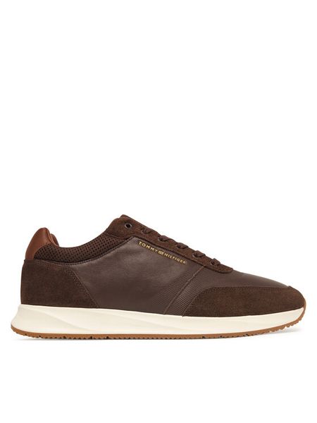 Tommy Hilfiger Sneakersy Dressy Runner FM0FM05910 Brązowy. Brązowe buty sportowe casual Tommy Hilfiger, bez wzorów, ze skóry, bez zapięcia. Za 569.99 zł.