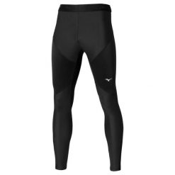 Legginsy techniczne Mizuno Charge Breath. Czarne legginsy długie sportowe Mizuno, l, bez wzorów, z materiału, do biegania. Za 348.00 zł.