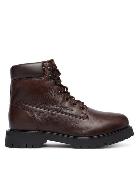 Tommy Hilfiger Trapery Flex Th Outdoor Rs FM0FM05600 Brązowy. Brązowe trapery Tommy Hilfiger, ze skóry, bez zapięcia. Za 579.99 zł.