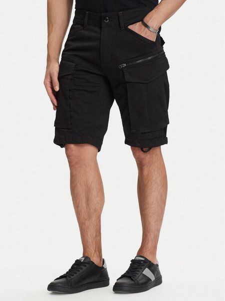 G-Star Raw Szorty materiałowe Rovic Zip D26214-5126 Czarny Relaxed Fit. Czarne szorty G-Star Raw, m, bez wzorów, z bawełny, retro. Za 389.99 zł.
