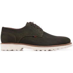 Skórzane półbuty w kolorze khaki. Brązowe eleganckie półbuty marki Eva Lopez, Maria Barcelo, bez wzorów, ze skóry. W wyprzedaży za 329.95 zł.