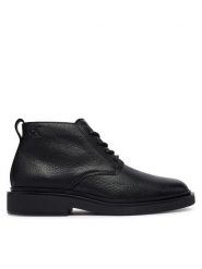 Calvin Klein Trzewiki Sq Rubber Desert Boot Lth HM0HM02352 Czarny. Czarne botki sznurowane CALVIN KLEIN, bez wzorów, ze skóry, bez obcasa, bez zapięcia. Za 749.99 zł.