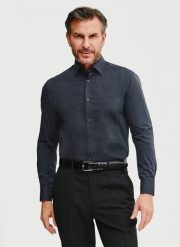 PAKO LORENTE – Bawełniana koszula męska w kolorze ciemnoszarym. Szare koszule Pako Lorente, l, bez wzorów, z bawełny, bez kołnierzyka, bez ramiączek. Za 99.99 zł.