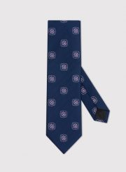 PAKO LORENTE – Granatowy wzorzysty krawat męski. Niebieskie krawaty i muchy Pako Lorente, bez wzorów, z poliesteru. Za 69.99 zł.