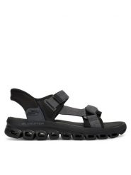 Skechers Sandały Glide Step Sandal 233382/BBK Czarny. Czarne sandały Skechers, z materiału, bez zapięcia. Za 319.99 zł.