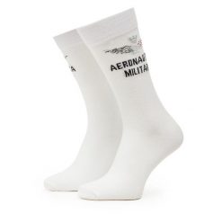 Skarpety Wysokie Męskie Aeronautica Militare. Białe skarpety Aeronautica Militare, bez wzorów. Za 59.99 zł.