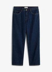 Dżinsy termiczne classic fit na miękkiej flanelowej podszewce, straight. Czarne jeansy bonprix, m, z podwyższonym stanem. Za 189.99 zł.
