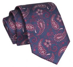 Krawat - ALTIES - Bordowy Wzór Paisley. Czerwone krawaty i muchy Alties, bez wzorów, z tkaniny. Za 49.00 zł.