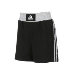 Krótkie spodenki do boksu treningowego adidas. Czarne krótkie spodenki sportowe Adidas, s, bez wzorów, ze skóry. Za 223.50 zł.
