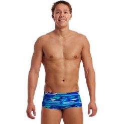 Trunki męskie Funky Trunks Pace Racer - sidewinder. Niebieskie odzież kąpielowa Funky Trunks, m, bez wzorów, sportowe. Za 159.00 zł.