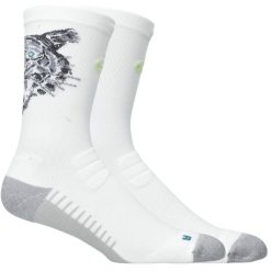 Skarpetki sportowe dla dorosłych Performance Run Sock Crew. Białe skarpetki sportowe ASICS, bez wzorów, z materiału. Za 79.99 zł.