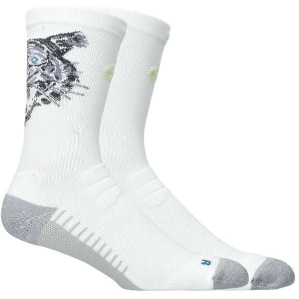 Skarpetki sportowe dla dorosłych Performance Run Sock Crew. Białe skarpetki sportowe ASICS, bez wzorów, z materiału. Za 79.99 zł.