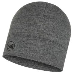 Czapka dla dorosłych BUFF® Midweight Hat LIGHT Merino. Szare czapki zimowe Buff, bez wzorów, z wełny. Za 129.99 zł.