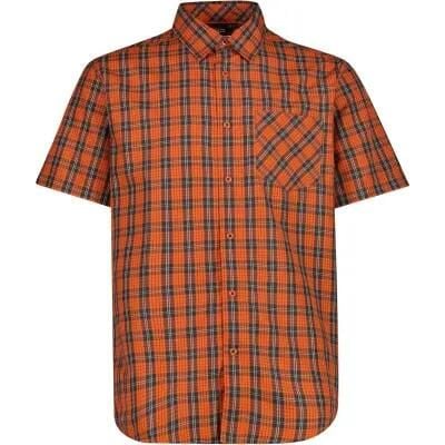 Cmp Man Shirt Koszula męska 100% poliester – 29ZV Antracite-Orange-Vaniglia. Brązowe koszule CMP, m, bez wzorów, z poliesteru, bez kołnierzyka, bez ramiączek. Za 197.70 zł.