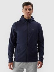 4F Polar z kapturem regular męski - granatowy S. Niebieskie bluzy z polaru 4F, na zimę, m, bez wzorów, z dzianiny, z kapturem. Za 149.99 zł.