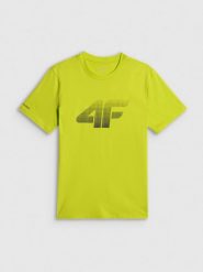 4F T-shirt regular z nadrukiem męski - zielony XXL. Zielone t-shirty 4F, m, bez wzorów, z bawełny, bez kołnierzyka, bez ramiączek. Za 69.99 zł.