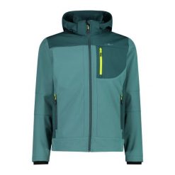 Kurtka męska rowerowa CMP 3A01787N. Zielone kurtki CMP, l, bez wzorów, z softshellu, z kapturem. Za 303.99 zł.