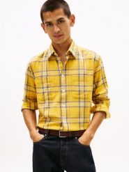 Tommy Hilfiger koszula casual Mężczyźni Regular Fit Bawełna żółty, L. Żółte koszule Tommy Hilfiger, l, bez wzorów, z bawełny, bez kołnierzyka, bez ramiączek. Za 229.95 zł.