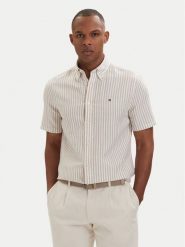 Tommy Hilfiger Koszula MW0MW42449 Beżowy jasny Regular Fit. Brązowe koszule Tommy Hilfiger, l, bez wzorów, ze lnu, bez kołnierzyka, bez ramiączek. Za 369.99 zł.